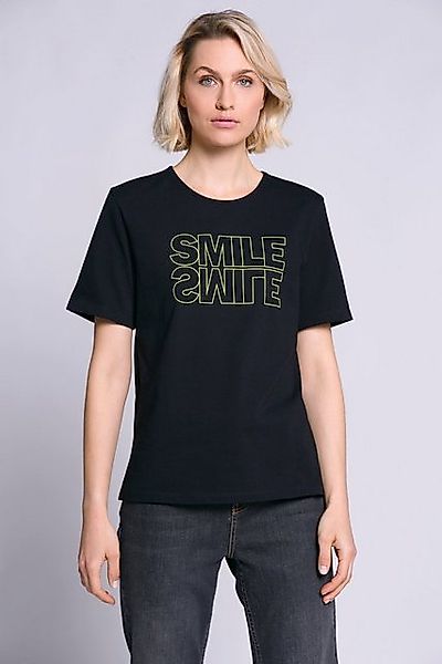 Gina Laura Rundhalsshirt T-Shirt SMILE Rundhals Halbarm günstig online kaufen
