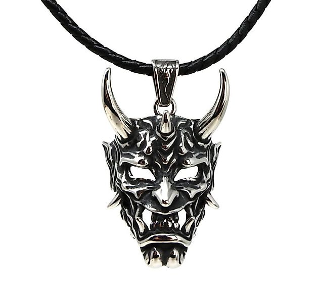 DALMARO Kette mit Anhänger Lederkette Edelstahlkette 316L TEUFEL MASKE, Her günstig online kaufen