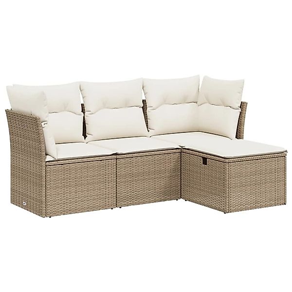 vidaXL Gartenlounge-Set 4-tlg. Garten-Sofagarnitur mit Kissen günstig online kaufen