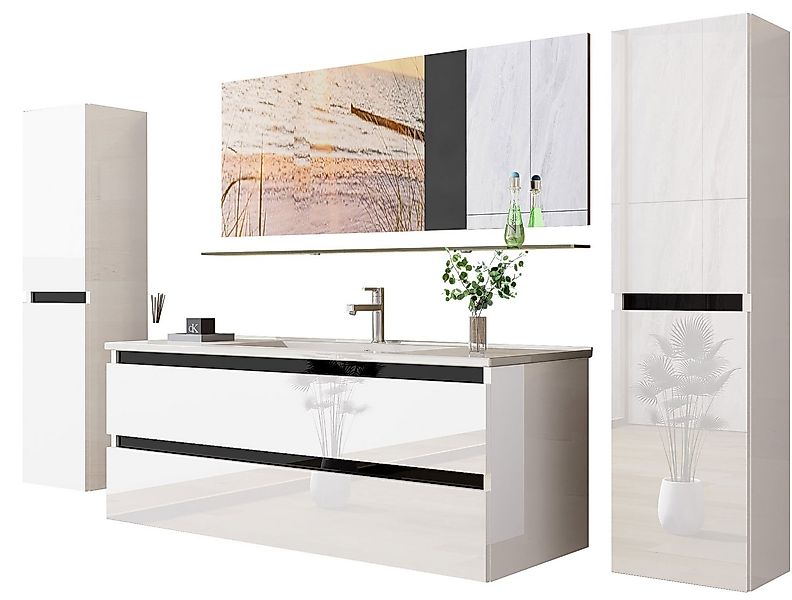 Homeline Badmöbel-Set Deniz und Marcel New in 3 Größen Hochglanz Badmöbel, günstig online kaufen