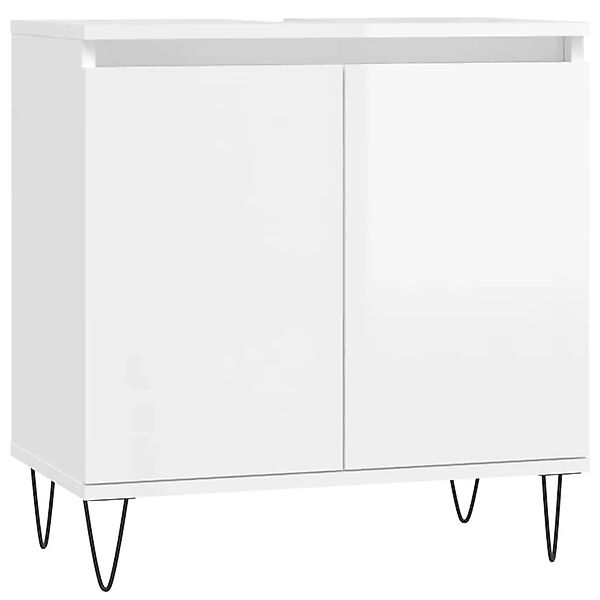 vidaXL Badschrank Hochglanz-Weiß 58x33x60 cm Holzwerkstoff 831582 günstig online kaufen
