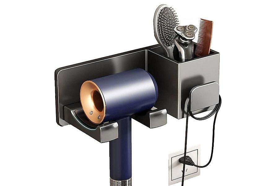 SURFOU Haartrocknerhalter Föhnhalter Wand Ohne Bohren Schwarz, Föhn Halteru günstig online kaufen