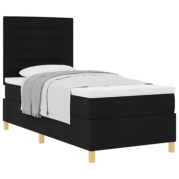 vidaXL Boxspringbett mit Matratze Schwarz 80 x 200 cm Stoff 3339499 günstig online kaufen