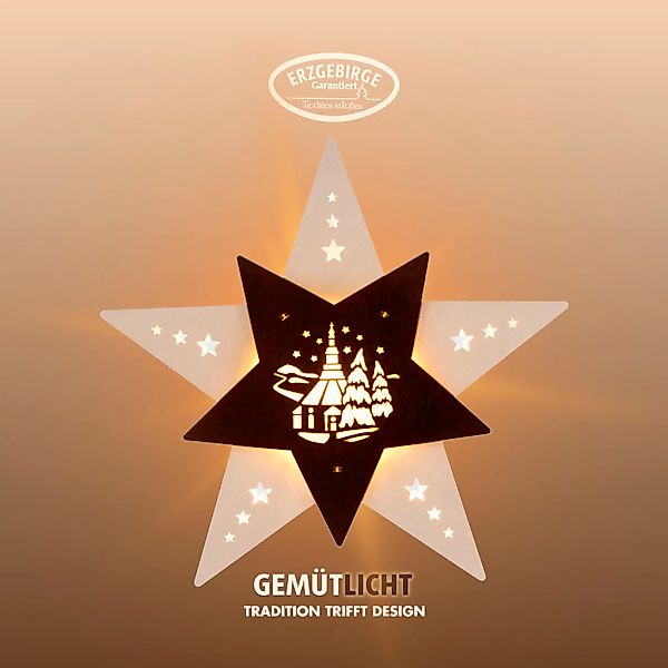 Weigla Dekostern "LED Seiffener Kirche, Fensterbild, Weiẞ-BRAUN, Made in Ge günstig online kaufen