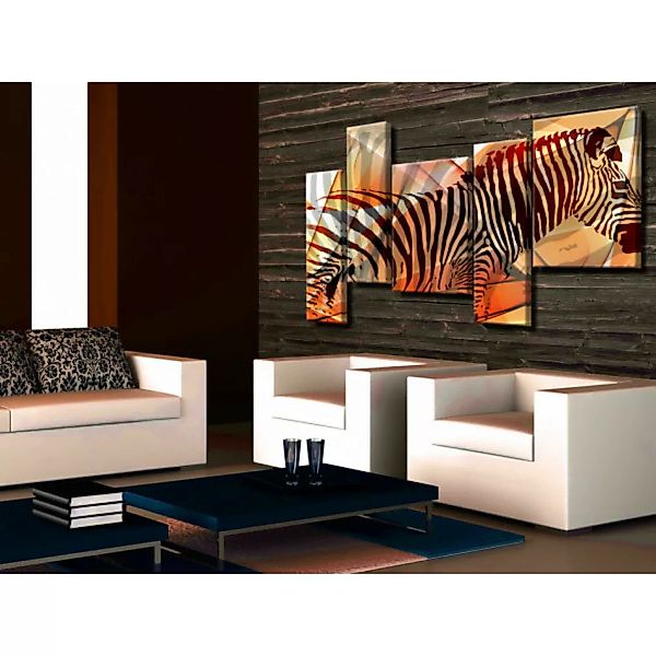 Wandbild Zebra und Orange XXL günstig online kaufen