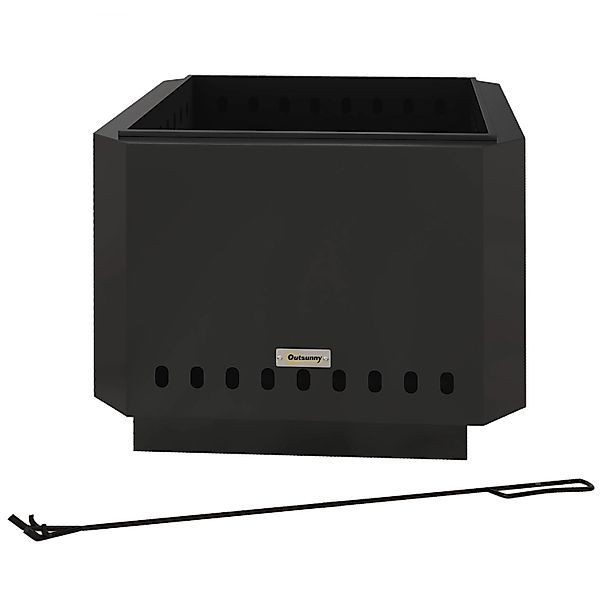 Outsunny Feuerschale Metall Schwarz 48L x 48B x 41H cm günstig online kaufen
