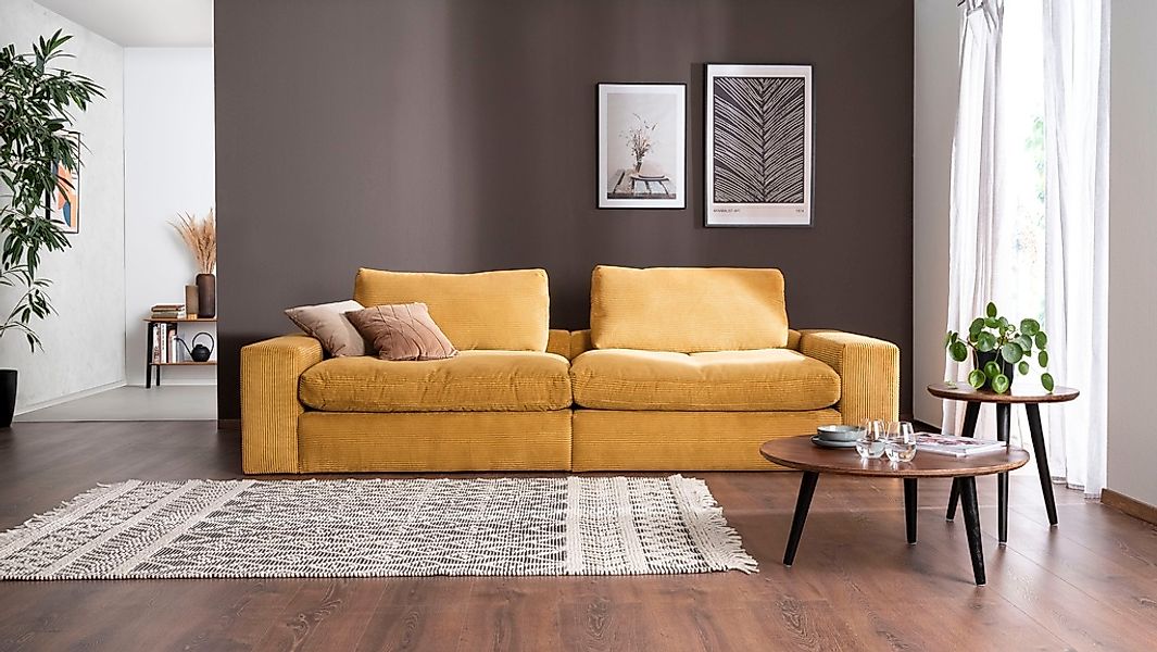 alina Big-Sofa "Sandy", 256 cm breit und 123 cm tief, in modernem Cordstoff günstig online kaufen