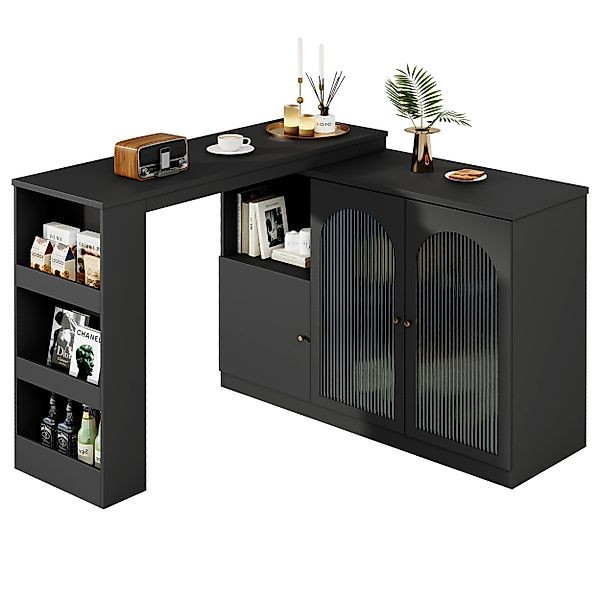 TavilaEcon Bartisch 360° rotierbar, Changhong-Glastür, multifunktional, günstig online kaufen