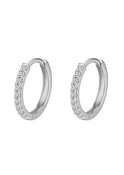 Dear Me Paar Creolen 585 Gold Weißgold Damen, Massivgold Schmuck Kristall, günstig online kaufen