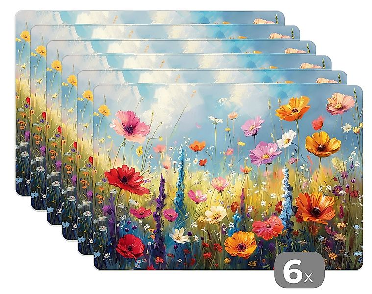 MuchoWow Platzset Blumen - Natur - Botanik - Kunst, (6-St), Platzsets, Tisc günstig online kaufen