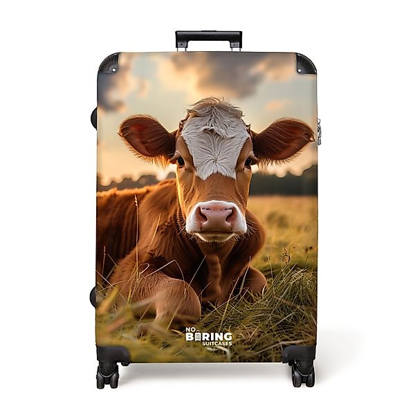 NoBoringSuitcases.com© Hartschalen-Trolley Kuh auf der Wiese günstig online kaufen
