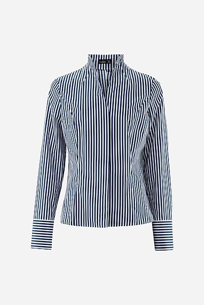 Kelchkragenbluse mit Streifen günstig online kaufen