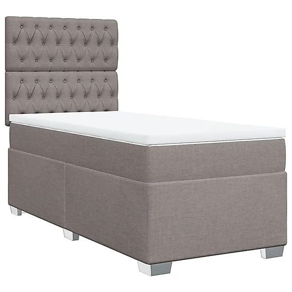 vidaXL Boxspringbett mit Matratze Taupe 90x200 cm Stoff 3292682 günstig online kaufen