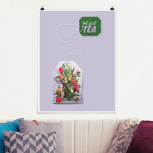 Poster - Hochformat Blumentee günstig online kaufen