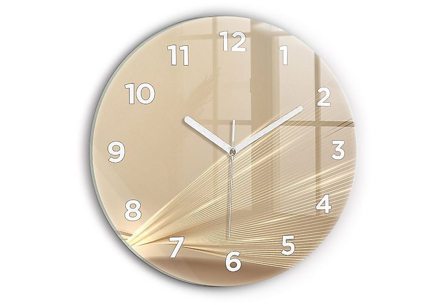 Tulup Wanduhr Runde Glasuhr Abstrakte Helle Glamour-Uhr aus Gehärtetem Glas günstig online kaufen