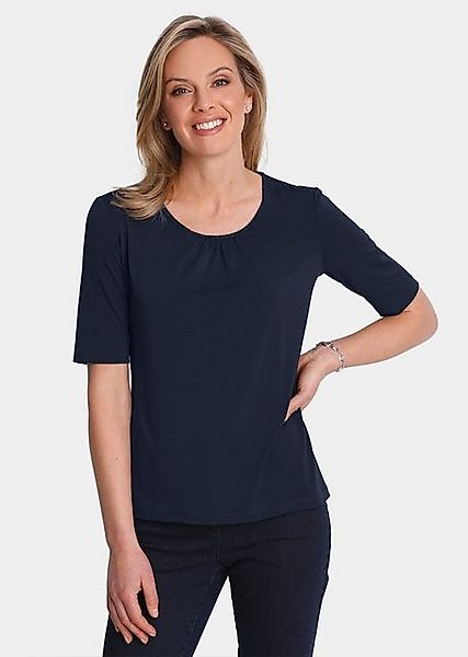 GOLDNER T-Shirt Stretchbequemes Shirt mit Raffung und Glanzsteinen günstig online kaufen