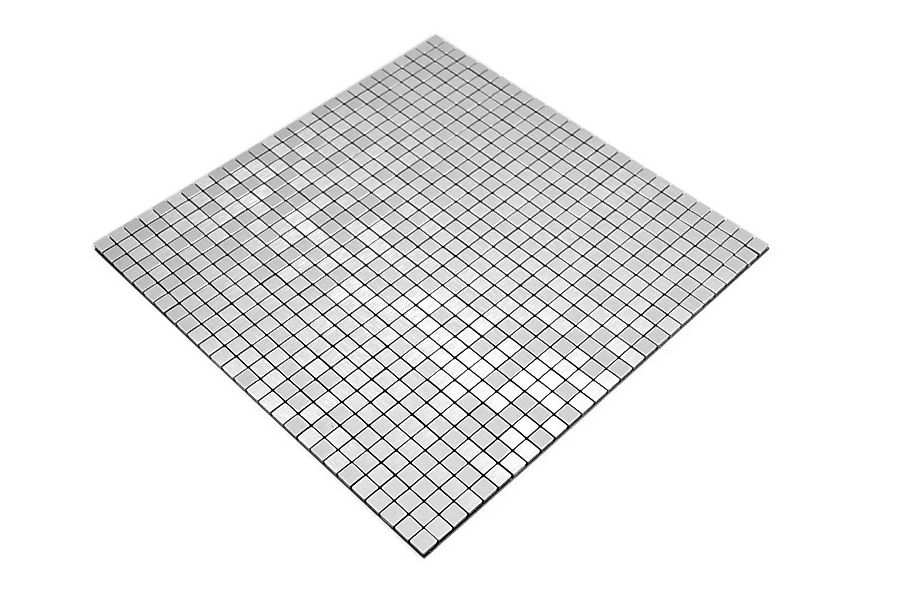 Mosani Mosaikfliesen selbstklebend Mosaik Metall Alu silber matt gebürstet günstig online kaufen
