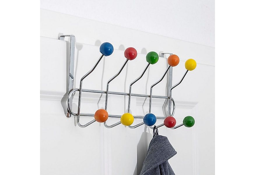 Haushalt International Türhaken Türhakenleiste mit 10 bunten Haken Maße: ca günstig online kaufen