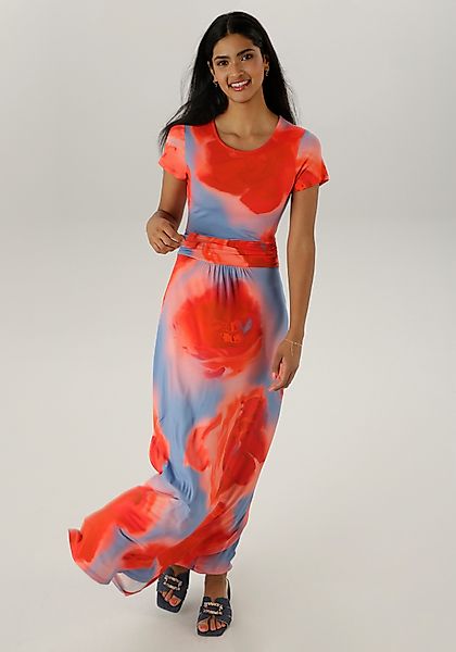Aniston SELECTED Maxikleid mit figurbetonenden Raffungen günstig online kaufen