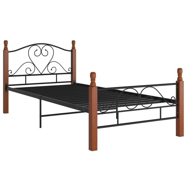 vidaXL Bett Bettgestell Schwarz Metall 90x200 günstig online kaufen