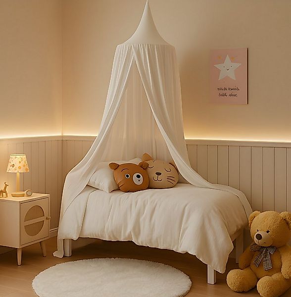 Alavya Home® Betthimmel Baldachin Kinderzimmer Bio-Baumwolle Musselin für S günstig online kaufen