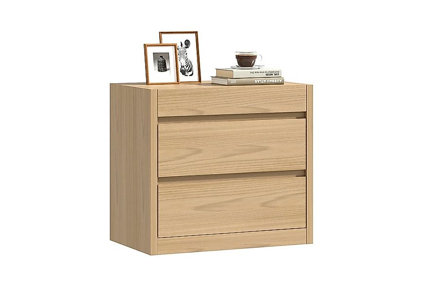 FUFU&GAGA Nachttisch Nachttisch mit Kartenschloss, 2 Schubladen, Beige, MDF günstig online kaufen