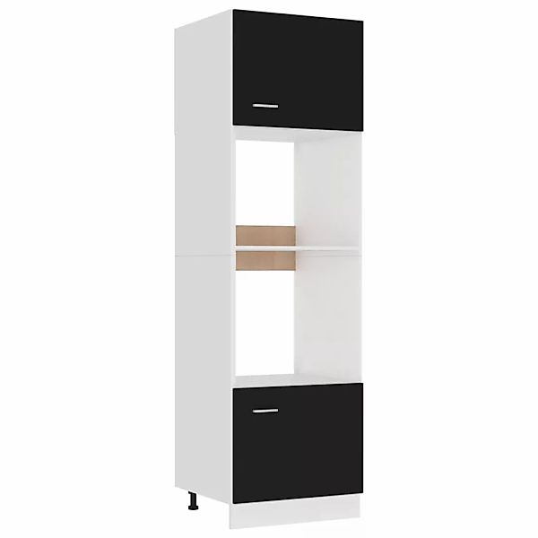 Mikrowellenumbauschrank Schwarz 60x57x207 Cm Spanplatte günstig online kaufen
