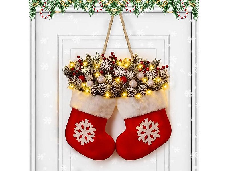 Kunstkranz Türkranz Weihnachten Beleuchtet, Hängende LED Weihnachtsdeko Hau günstig online kaufen