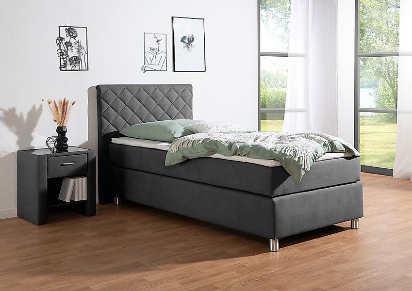 Leonique Boxspringbett "Bernard, in verschiedenen Breiten", inkl. Topper, M günstig online kaufen