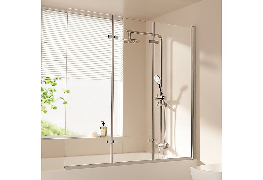 EMKE Badewannenaufsatz EMKE Badewannenfaltwand 3-teilig und faltbar Duschwa günstig online kaufen