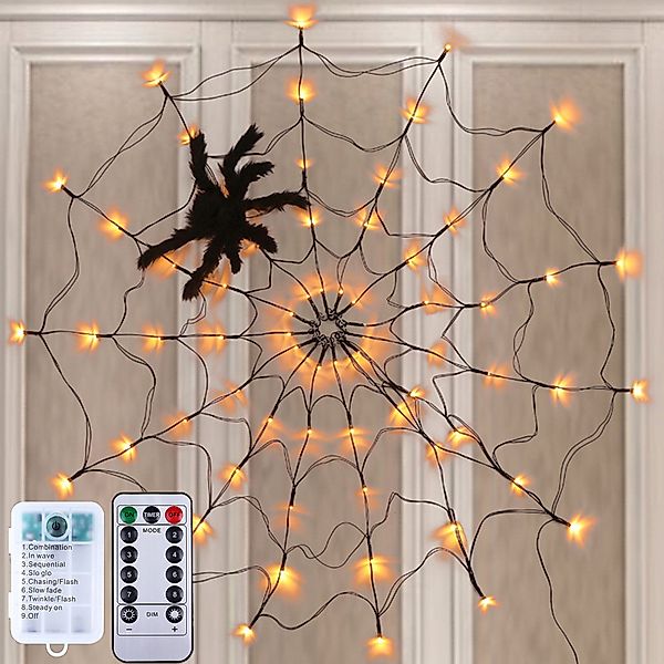 Jibenhome LED-Lichternetz LED Spinnennetz-Licht Halloween mit günstig online kaufen