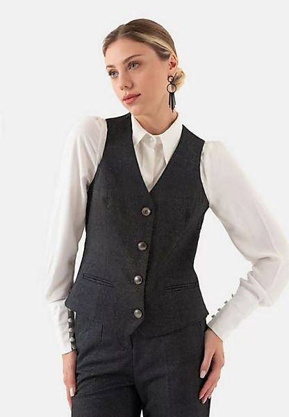 Just Like You  Anzugssakko Black Button Front Lined Women's Vest günstig online kaufen