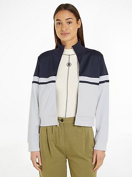 Tommy Hilfiger Sweatjacke BLOCKED STRIPE REG ZIPTHRU HWK mit Logostickerei günstig online kaufen