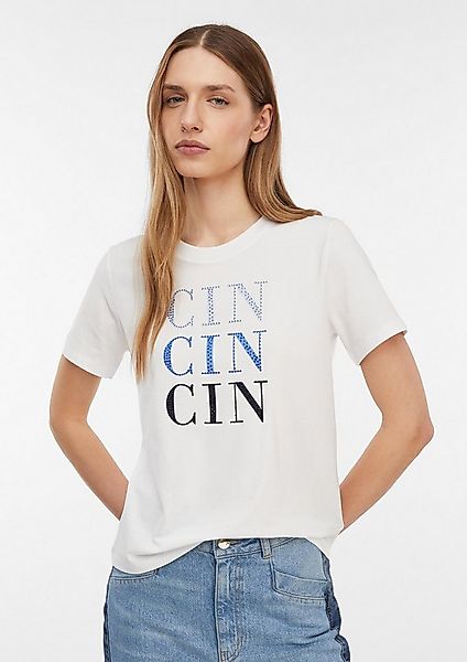 comma Kurzarmshirt T-Shirt T-Shirt aus Baumwollmix mit Artwork günstig online kaufen