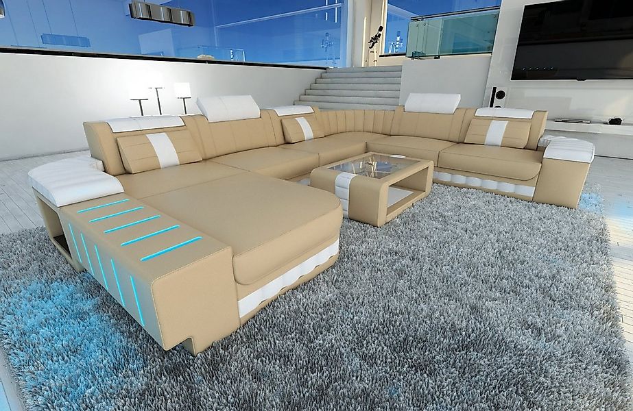 Sofa Dreams Wohnlandschaft Ledersofa Bellagio XXL U Form Ledercouch Sofa Le günstig online kaufen