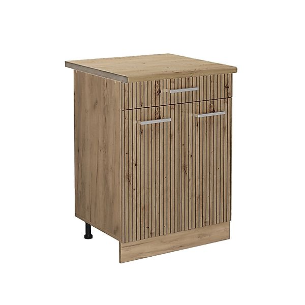 Vicco Küchenunterschrank R-Line Artisan-Eiche/Goldkraft Eiche 60 cm mit Sch günstig online kaufen