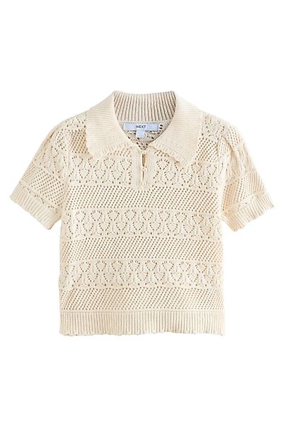Next Polokragenpullover Poloobereil mit Muster und günstig online kaufen