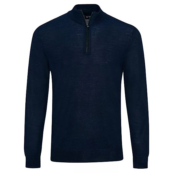 Hackett Merino Silk Halber Reißverschluss Sweater M Navy günstig online kaufen
