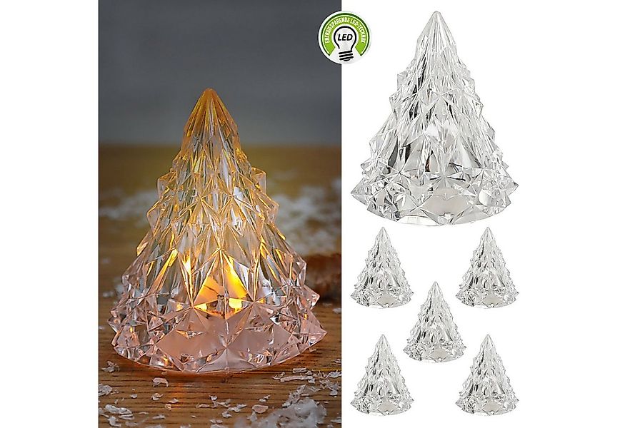 CEPEWA LED Dekofigur LED Tannenbaum 6er Set Kunststoff batteriebetrieben we günstig online kaufen