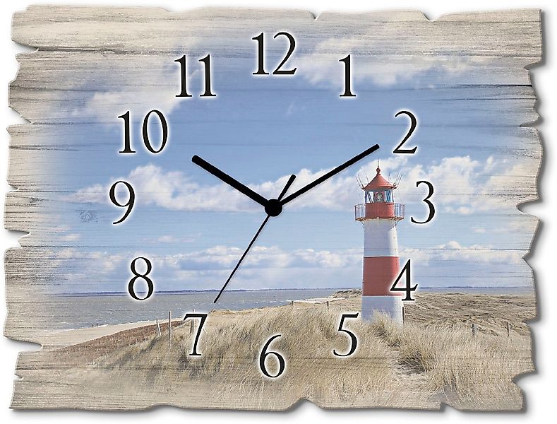 Artland Wanduhr Leuchtturm Sylt (wahlweise mit Quarz- oder Funkuhrwerk, lau günstig online kaufen