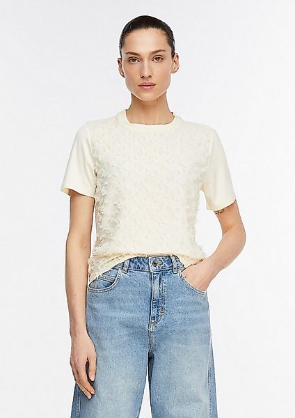 comma Kurzarmshirt T-Shirt Fabricmix-Shirt mit Effektgarn günstig online kaufen