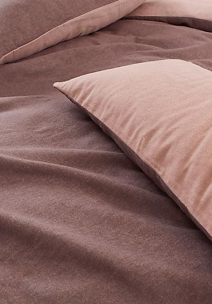 hessnatur Biber Wende-Bettwäsche-Set aus Bio-Baumwolle - braun - Größe 155x günstig online kaufen