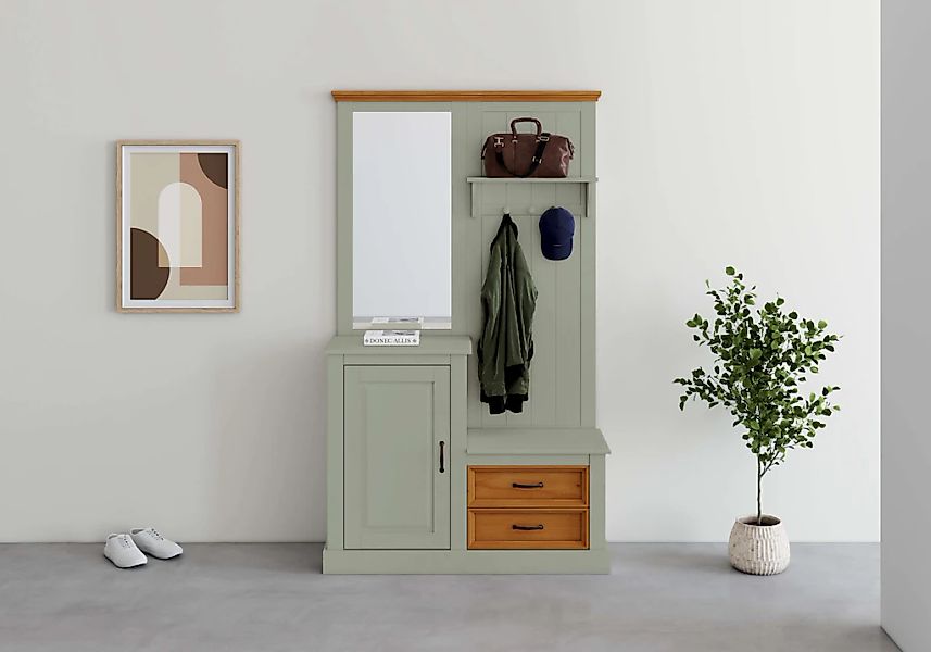 Home affaire Garderobenschrank "Selma", Kompaktgarderobe, mit Spiegel, Hake günstig online kaufen