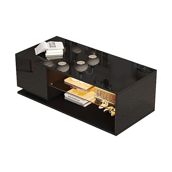 OKWISH Couchtisch Kaffeetisch mit Stauraum (Wohnzimmertisch, günstig online kaufen