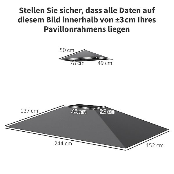 Outsunny Ersatzdach für Grillpavillon 1,5 m x 2,4 m nur Ersatzdach, doppels günstig online kaufen