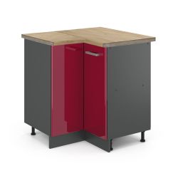 Vicco Eckunterschrank R-Line, Rot Hochglanz/Anthrazit, 75.6 günstig online kaufen