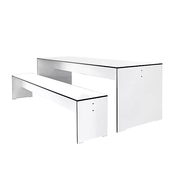 Conmoto - Riva Set 220 Tisch + 1 Bank - weiß/ohne Auflage/Laminat/1x Bank 2 günstig online kaufen
