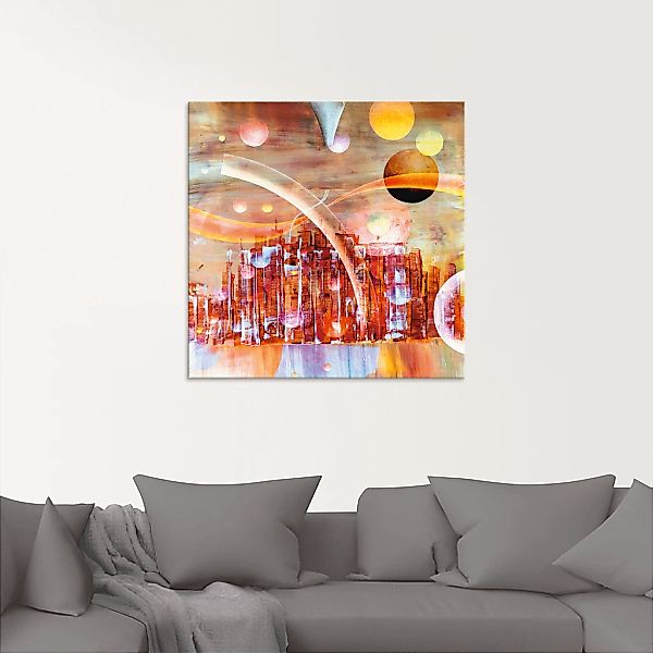 Artland Glasbild »Weltraumstadt 3000«, Gegenstandslos, (1 St.), in verschie günstig online kaufen