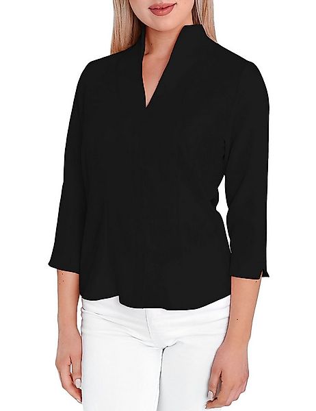 HEVENTON Klassische Bluse 3/4-Ärmel, Business-Bluse mit Kelchkragen, bügell günstig online kaufen