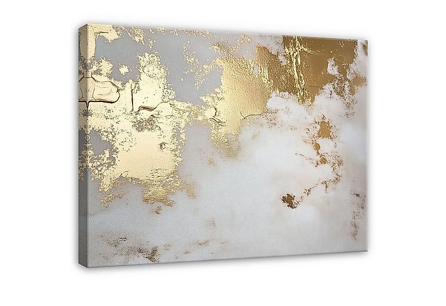Wallarena Leinwandbild Abstrakt Grau Gold Marmor Modern Wandbilder Wand Dek günstig online kaufen